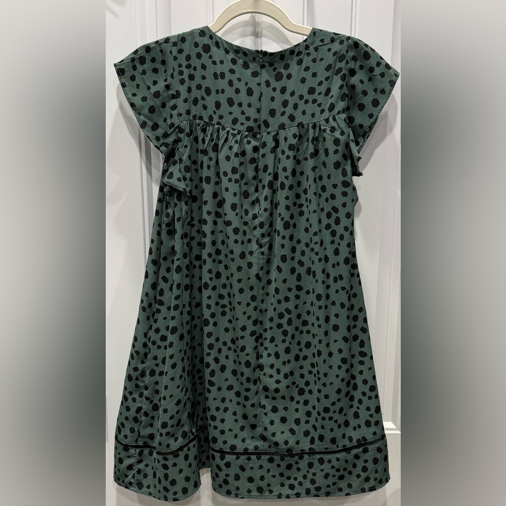 &merci Women’s Green & Black Polka Dot Babydoll Dress Size Small EUC - Picture 3 of 3